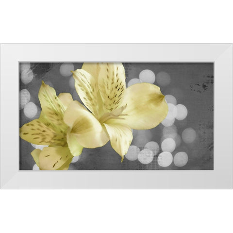 Bubbly in Yellow White Modern Wood Framed Art Print by Simons
