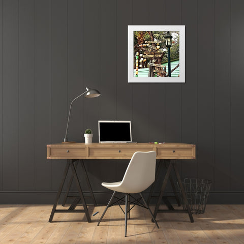 Decisions White Modern Wood Framed Art Print by Simons