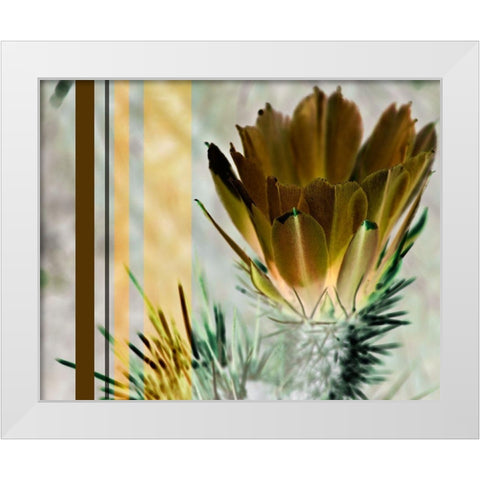 Desert Flower White Modern Wood Framed Art Print by Simons