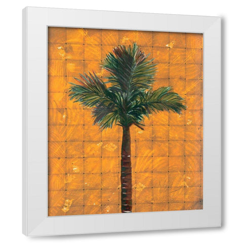 Fiesta Palm Amber White Modern Wood Framed Art Print by Simons