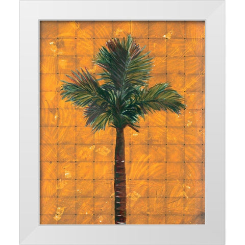 Fiesta Palm Amber White Modern Wood Framed Art Print by Simons