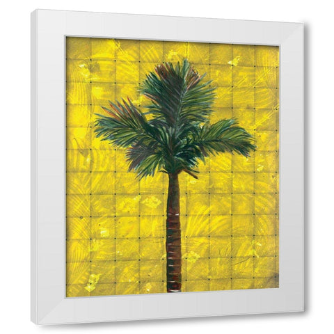 Fiesta Palm Yellow White Modern Wood Framed Art Print by Simons