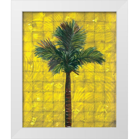 Fiesta Palm Yellow White Modern Wood Framed Art Print by Simons