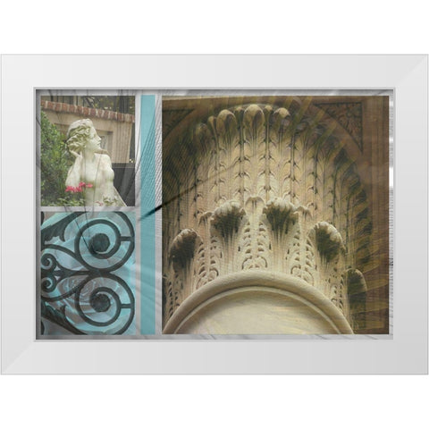 Garden Elements White Modern Wood Framed Art Print by Simons