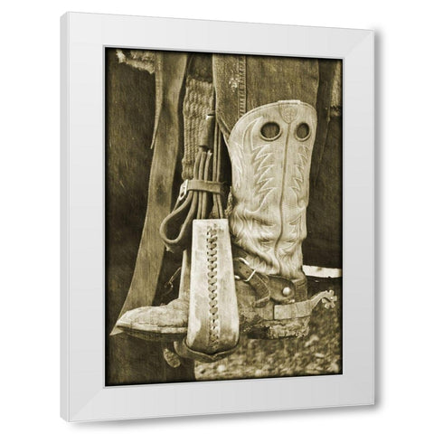 Giddy Up White Modern Wood Framed Art Print by Simons