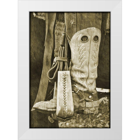Giddy Up White Modern Wood Framed Art Print by Simons