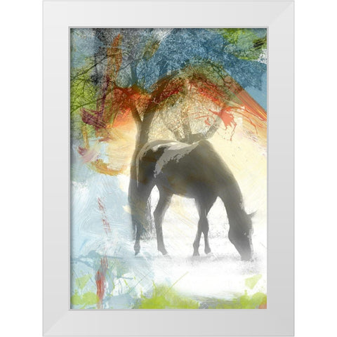 Grazin White Modern Wood Framed Art Print by Simons