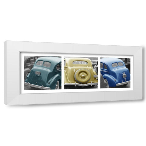 Jalopies White Modern Wood Framed Art Print by Simons