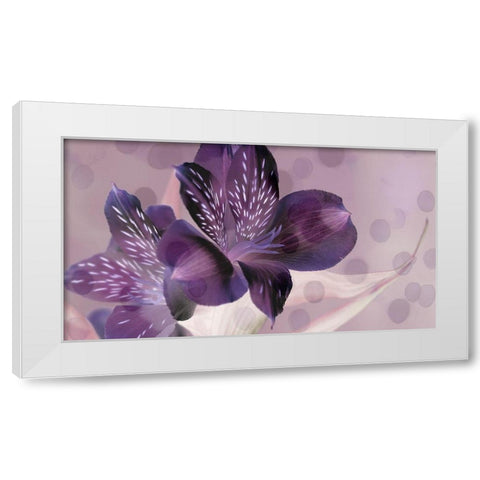Misty in Lavender White Modern Wood Framed Art Print by Simons