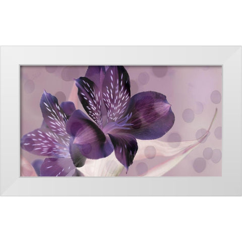 Misty in Lavender White Modern Wood Framed Art Print by Simons