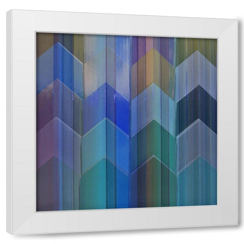 Pickets Blueberry  White Modern Wood Framed Art Print by Simons