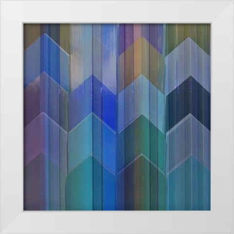 Pickets Blueberry  White Modern Wood Framed Art Print by Simons