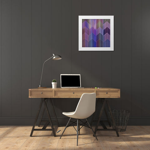 Pickets Mulberry White Modern Wood Framed Art Print by Simons