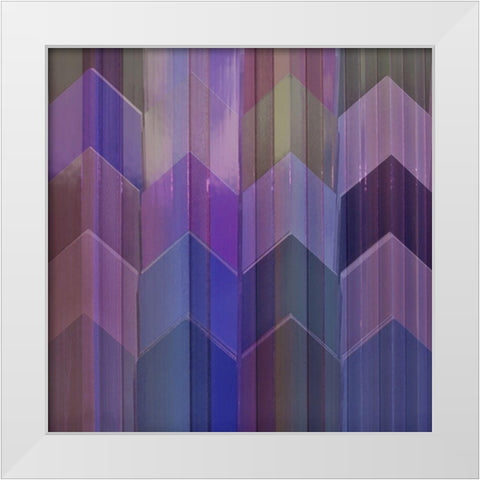 Pickets Mulberry White Modern Wood Framed Art Print by Simons
