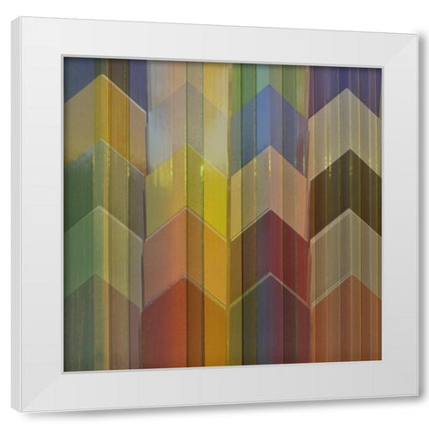 Pickets Multicolor White Modern Wood Framed Art Print by Simons