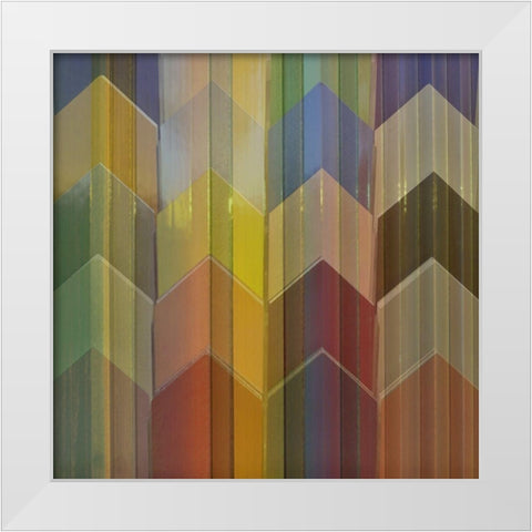 Pickets Multicolor White Modern Wood Framed Art Print by Simons