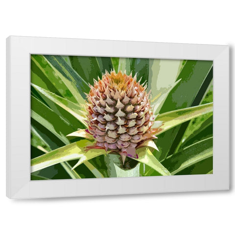Pineapple Soon White Modern Wood Framed Art Print by Simons