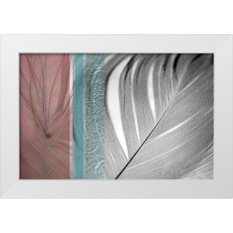 Plumage Warm II White Modern Wood Framed Art Print by Simons