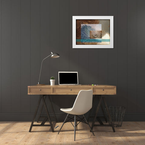 Sea Mist White Modern Wood Framed Art Print by Simons