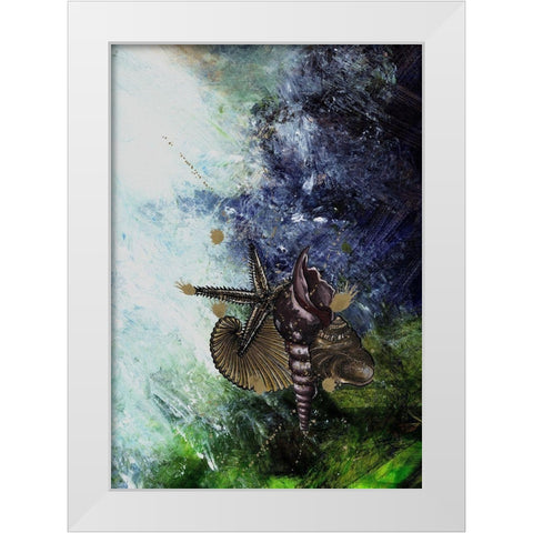 Sea Treasurers White Modern Wood Framed Art Print by Simons