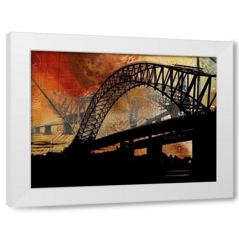 Silver Jubilee Bridge White Modern Wood Framed Art Print by Simons