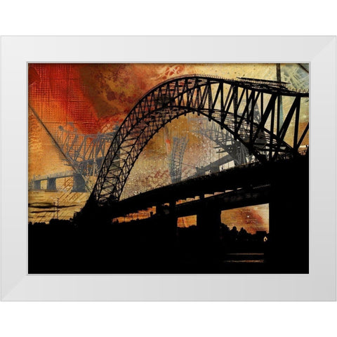 Silver Jubilee Bridge White Modern Wood Framed Art Print by Simons