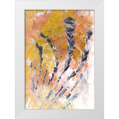 Tail Feathers White Modern Wood Framed Art Print by Simons