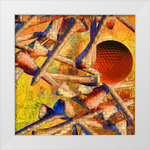 Teed Off III White Modern Wood Framed Art Print by Simons