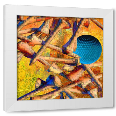 Teed Off IV White Modern Wood Framed Art Print by Simons