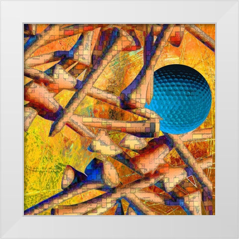 Teed Off IV White Modern Wood Framed Art Print by Simons