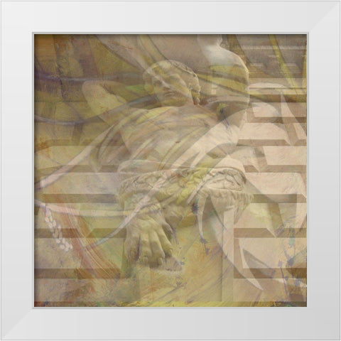 Upheld White Modern Wood Framed Art Print by Simons