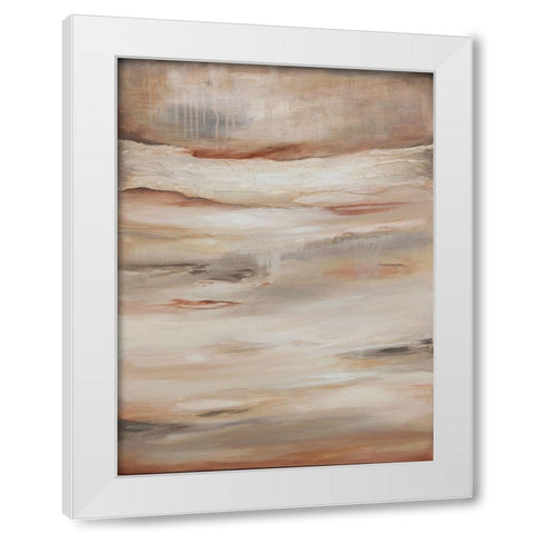 Earthtone Abstract A White Modern Wood Framed Art Print by Hinz