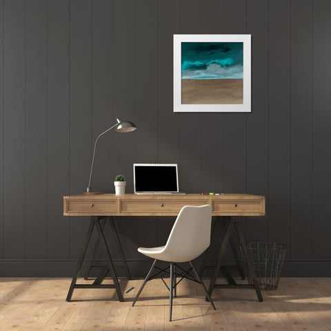 Textured Clouds White Modern Wood Framed Art Print by Hinz