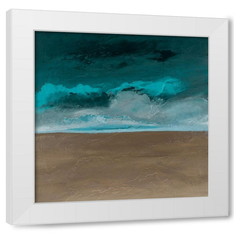 Textured Clouds White Modern Wood Framed Art Print by Hinz