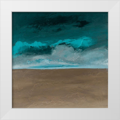 Textured Clouds White Modern Wood Framed Art Print by Hinz