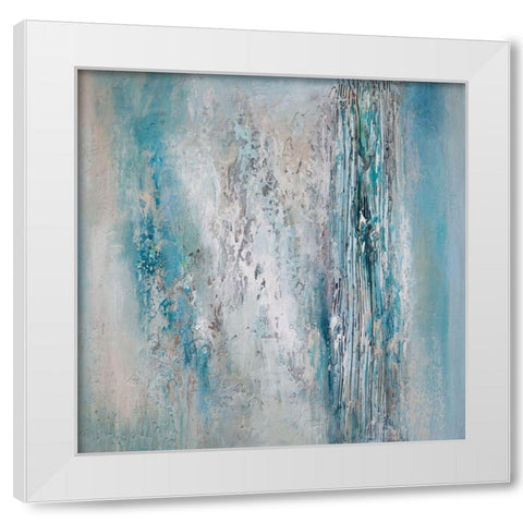 Teal Triptych C White Modern Wood Framed Art Print by Hinz