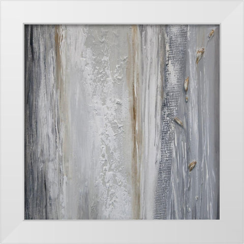 Abstract C White Modern Wood Framed Art Print by Hinz
