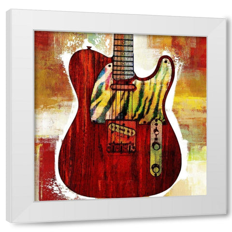 Grunge Guitar III White Modern Wood Framed Art Print by Johnson