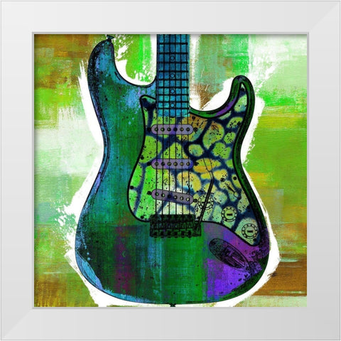 Grunge Guitar IV White Modern Wood Framed Art Print by Johnson