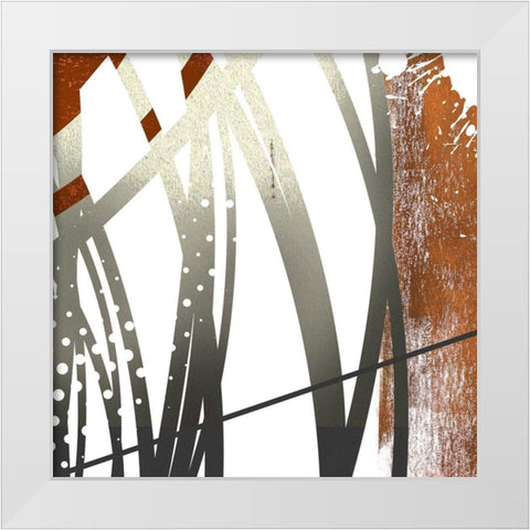 Cord Copper Loop III White Modern Wood Framed Art Print by Johnson