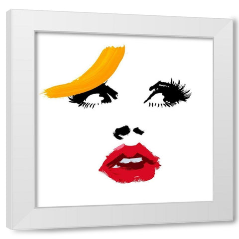 Face White Modern Wood Framed Art Print by Johnson