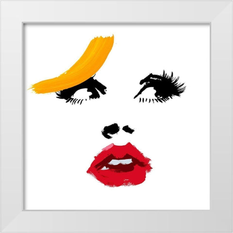 Face White Modern Wood Framed Art Print by Johnson