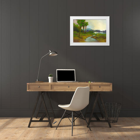Down The River I White Modern Wood Framed Art Print by Larson