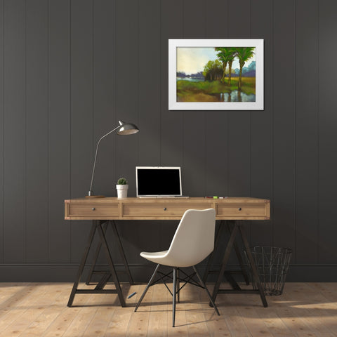 Down The River II White Modern Wood Framed Art Print by Larson
