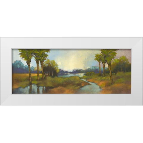 Drifting White Modern Wood Framed Art Print by Larson