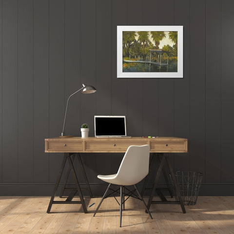Peaceful I White Modern Wood Framed Art Print by Larson