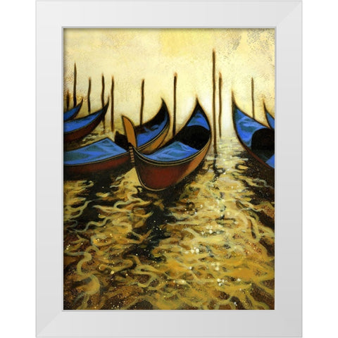 Going Boating On The Canal  White Modern Wood Framed Art Print by Larson