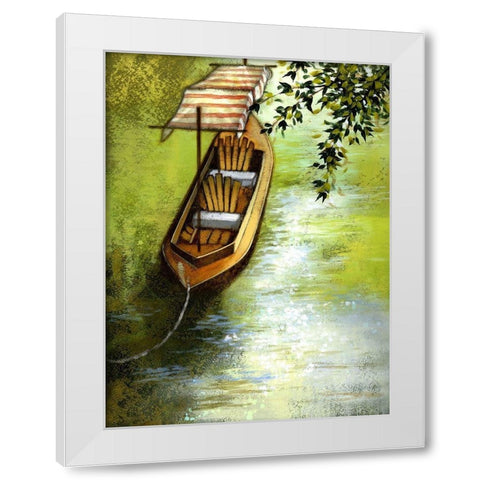 Going Boating On The Lake White Modern Wood Framed Art Print by Larson