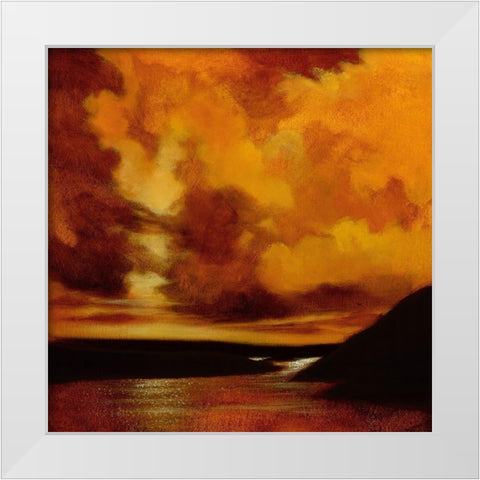 Burnished Sky II White Modern Wood Framed Art Print by Davis