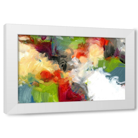 Allegro White Modern Wood Framed Art Print by King